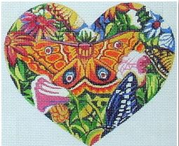click here to view larger image of Butterfly Heart Shape (hand painted canvases)