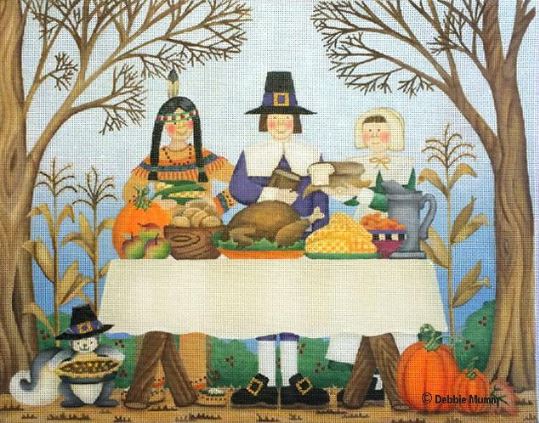 click here to view larger image of First Thanksgiving  (hand painted canvases)
