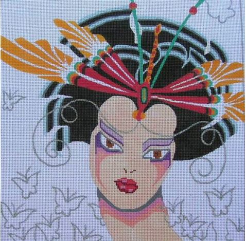 click here to view larger image of Dragonfly Geisha (hand painted canvases)