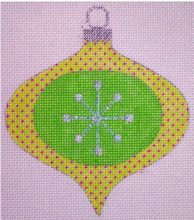 click here to view larger image of Atomic Christmas Green Star Bauble (hand painted canvases)