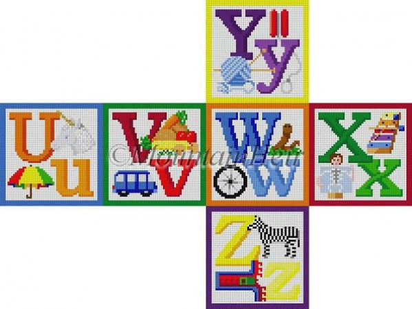 click here to view larger image of Alphabet Block - U V W X Y Z (hand painted canvases)