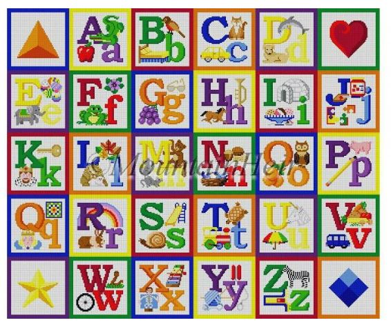 click here to view larger image of Alphabet Block Sampler (hand painted canvases)