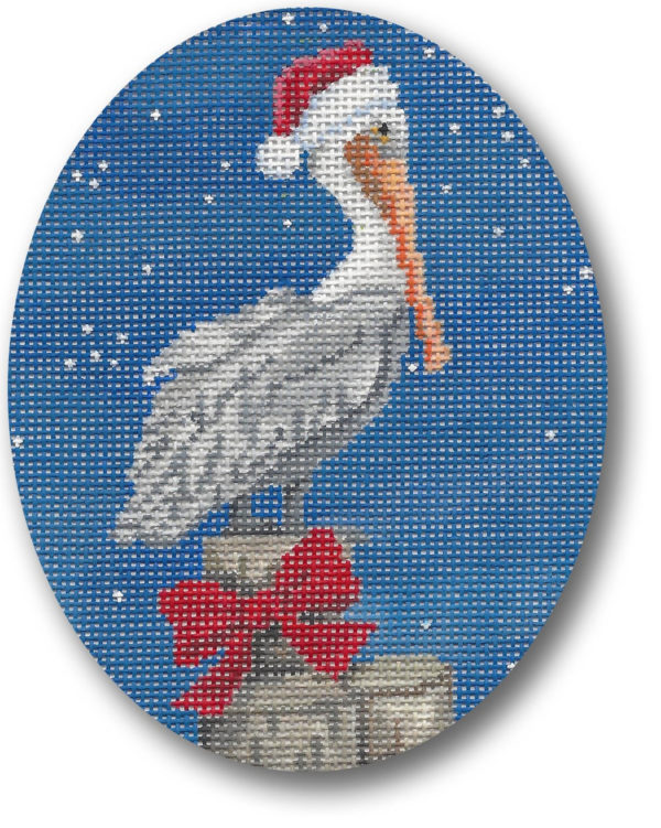 click here to view larger image of Xmas Pelican  (hand painted canvases)