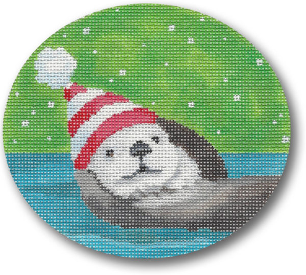 click here to view larger image of Otters Christmas  (hand painted canvases)