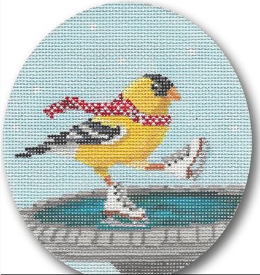 click here to view larger image of Yellow Bird Ice Skating (hand painted canvases)