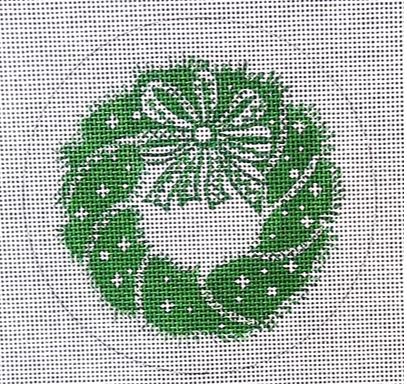 click here to view larger image of Green Wreath (hand painted canvases)