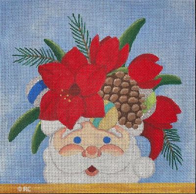 click here to view larger image of Santa Mug Floral (hand painted canvases)