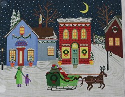 click here to view larger image of Santa Village (hand painted canvases)