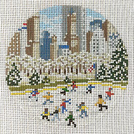 click here to view larger image of City Ice Skating Rink Ornament (hand painted canvases)