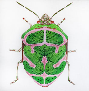 click here to view larger image of Big Bugs - Green and Pink (hand painted canvases)