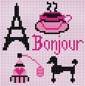 click here to view larger image of Bonjour (hand painted canvases)