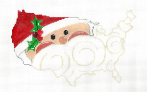 click here to view larger image of USA Shaped Santa (hand painted canvases)