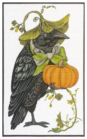 click here to view larger image of Crow with Pumpkin (hand painted canvases)