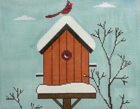 click here to view larger image of Winter Birdhouse (hand painted canvases)
