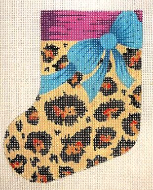 click here to view larger image of Cheetah Pattern/ Bow & Ribbon (hand painted canvases)