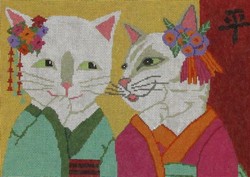 click here to view larger image of Geisha Cat (hand painted canvases)