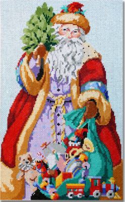 click here to view larger image of Jolly Santa & Toys  (hand painted canvases)
