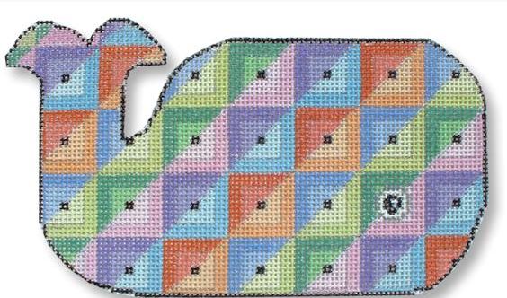 click here to view larger image of Quilt  - Whale Shape  (hand painted canvases)