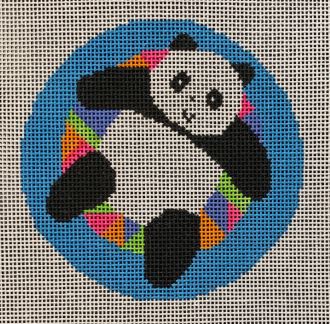click here to view larger image of Panda on Floatie Ornament (hand painted canvases)
