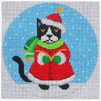 click here to view larger image of Caroling Cat (hand painted canvases)