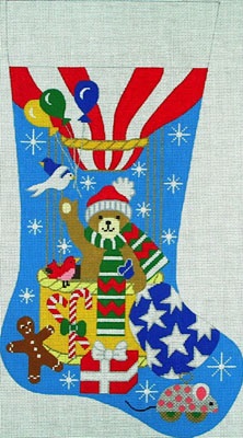 click here to view larger image of Hot Air Balloon Stocking (hand painted canvases)
