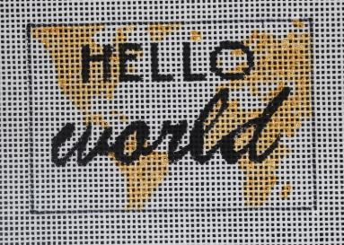 click here to view larger image of Luggage Tag - Hello World (hand painted canvases)