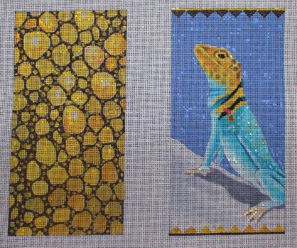 click here to view larger image of Eyeglass Case - Yellow Headed Lizard (hand painted canvases)