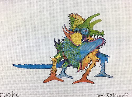 click here to view larger image of Lizard Maureen w/Stitch Guide (hand painted canvases)
