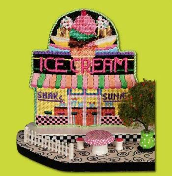 click here to view larger image of Ice Cream Parlour w/Stitch Guide (hand painted canvases)