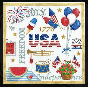 click here to view larger image of 4th of July Collage (hand painted canvases 2)