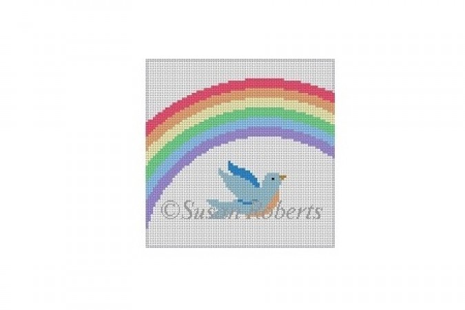 click here to view larger image of Bluebird Rainbow (hand painted canvases)