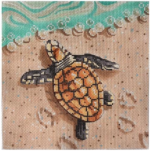 click here to view larger image of Baby Sea Turtle on the Beach (hand painted canvases)