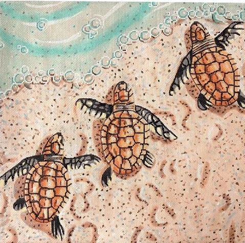 click here to view larger image of Baby Sea Turtles (hand painted canvases)