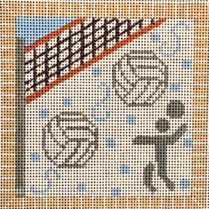 click here to view larger image of Volleyball Square  (hand painted canvases)