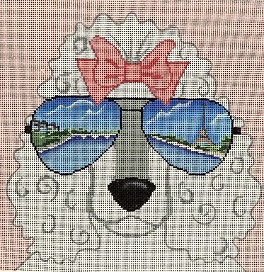 click here to view larger image of Sunglasses Poodle (hand painted canvases)