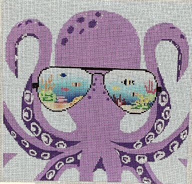 click here to view larger image of Sunglasses Octopus (hand painted canvases)