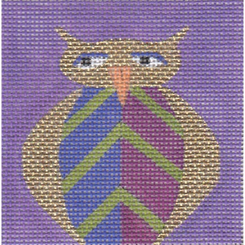 click here to view larger image of Golden Winged Owl Square (hand painted canvases)