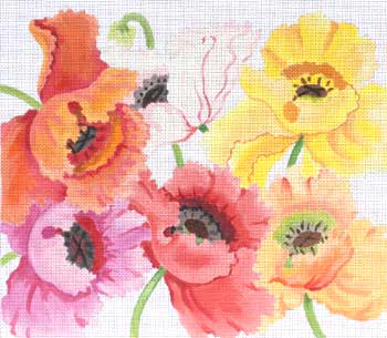 click here to view larger image of Sunny Poppies (hand painted canvases)