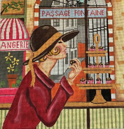 click here to view larger image of Lady w/Pastry (hand painted canvases)