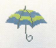 click here to view larger image of Umbrella - Blue & Green Stripe (hand painted canvases)