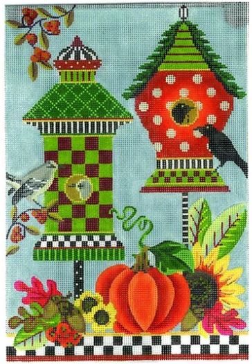 click here to view larger image of Autumn Celebration Crow House (hand painted canvases)