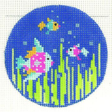 click here to view larger image of Fancy Fish Round (hand painted canvases)