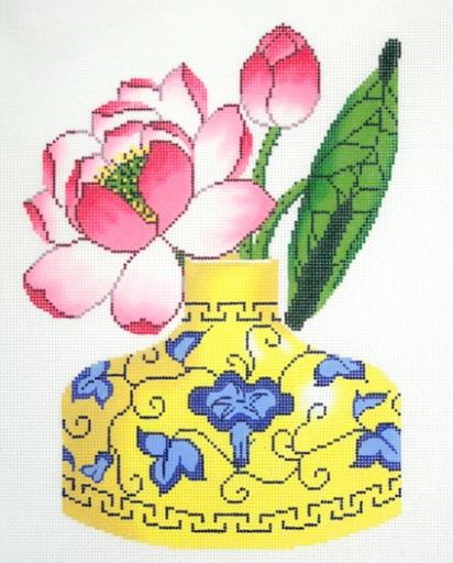 click here to view larger image of Lotus Bud Vase  (hand painted canvases)