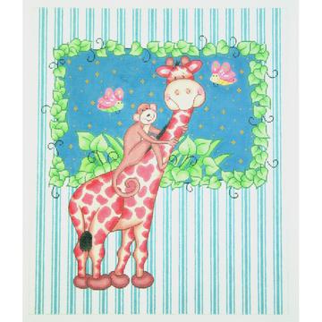click here to view larger image of Giraffe with Monkey Bazoople (hand painted canvases)