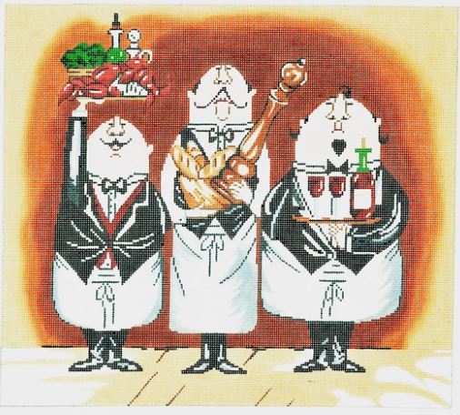 click here to view larger image of 3 Waiters - 1 (hand painted canvases)