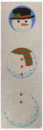 click here to view larger image of Three-Piece Snowman Ornament (hand painted canvases)