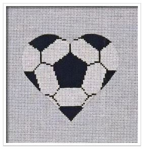 click here to view larger image of Soccer Ball Heart   (hand painted canvases)