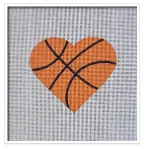 click here to view larger image of Basketball Heart   (hand painted canvases)