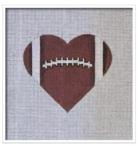 click here to view larger image of Football Heart   (hand painted canvases)