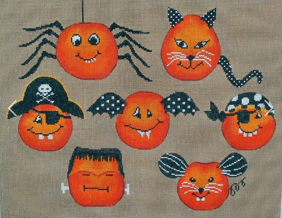 click here to view larger image of Cheeky Pumpkins (hand painted canvases)